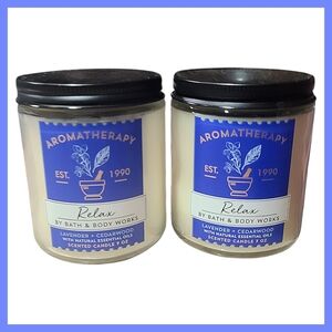 BATH & BODY WORKS LAVENDER & CEDARWOOD "RELAX" AROMATHERAPY CANDLES SINGLE WICK